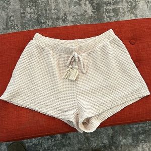 Knit nude shorts with lining